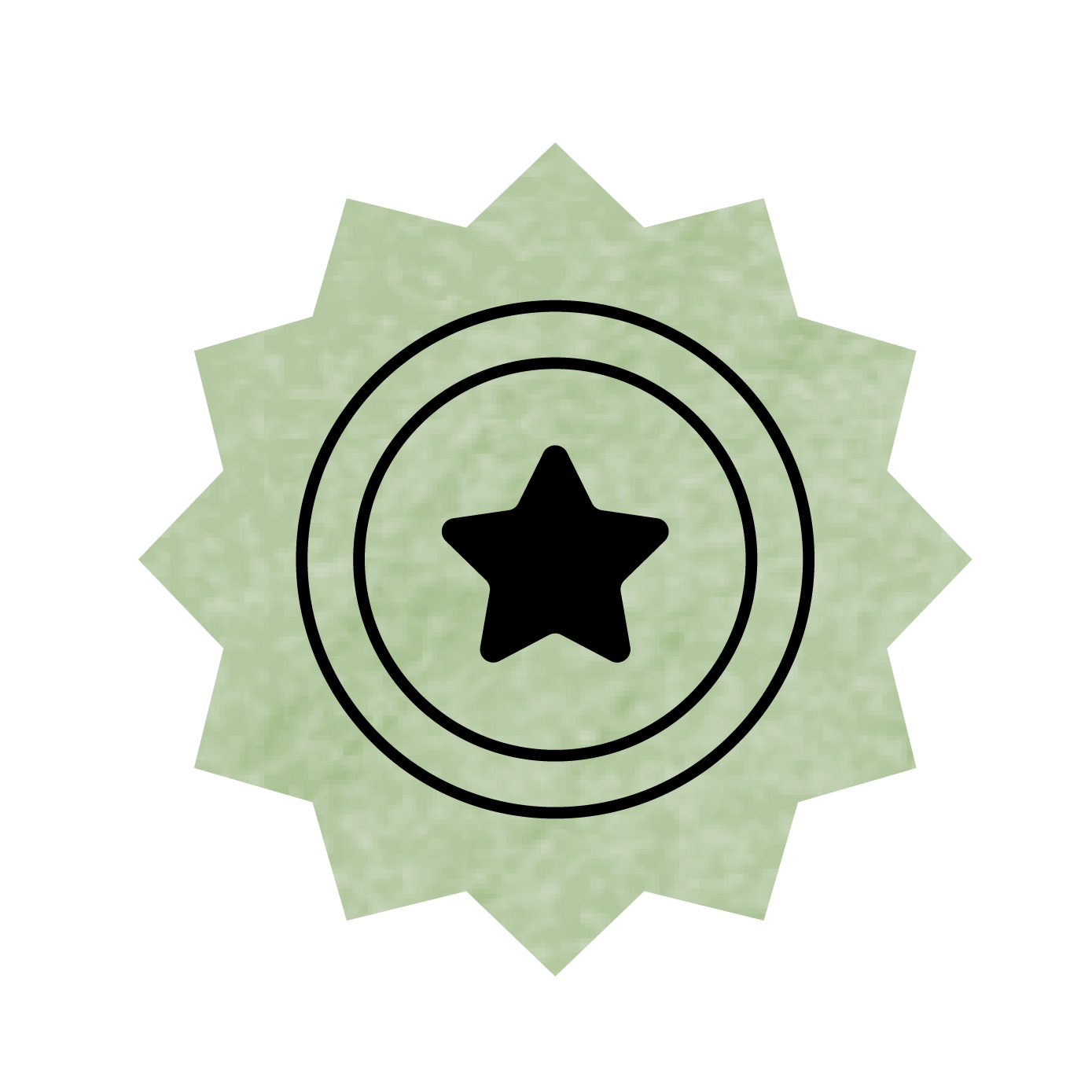 Kuvasymboli, jossa on tähti, kuvaa Vallilan Alfredin ympäristöystävällisyyttä johtotähtenä rakentamisen suunnittelussa.